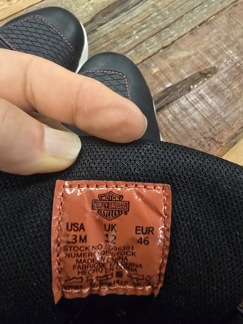 Harley-Davidson Black and Orange Leather High-Top Boots - Picture 6 of 7